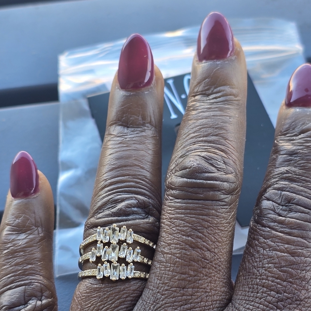 INC International Concepts Gold Silver Multi-Band Ring Sz 8 Women New